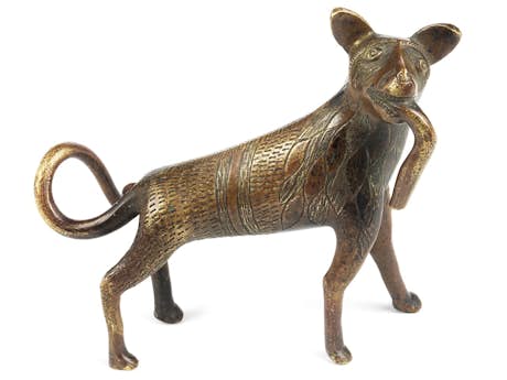 Kleine Bronzefigur eines Hundes